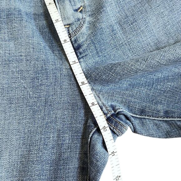 Levi's 505 Straight Leg Denim Jeans Women's 8 Mid Rise Medium Blue Stretch - Picture 12 of 13